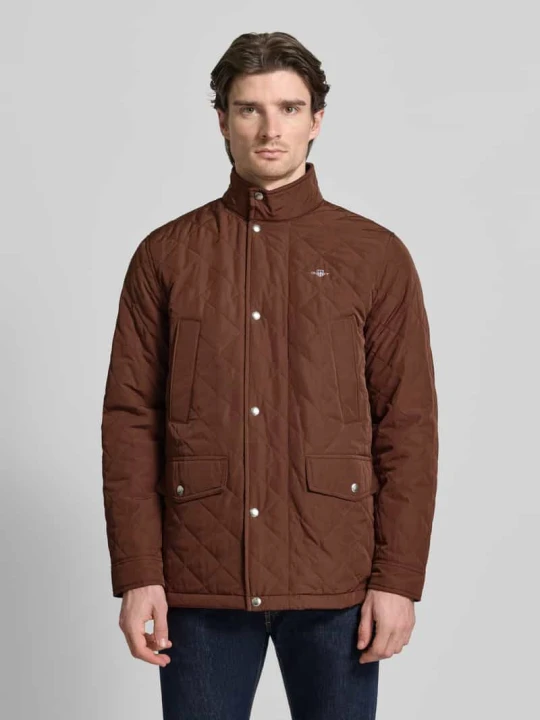 Zdjęcie produktu Kurtka pikowana krój regular fit z wyhaftowanym logo model „Windcheater” Gant Jasnobrązowy