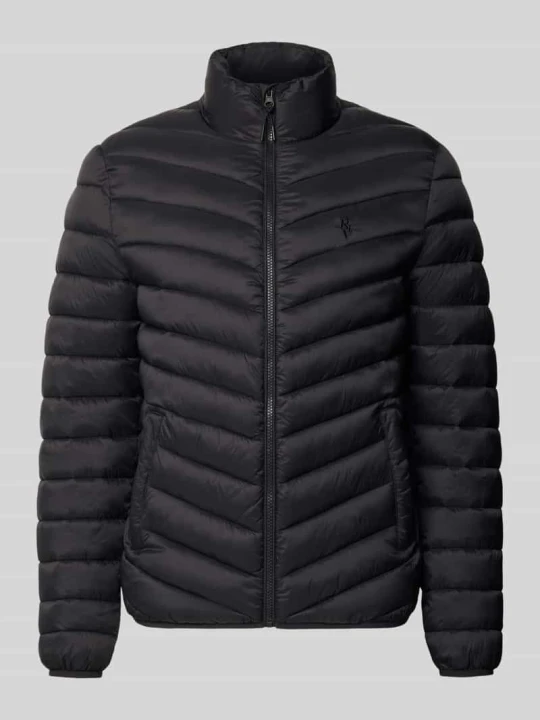 Zdjęcie produktu Kurtka pikowana o kroju regular fit z wyhaftowanym logo REVIEW Czarny