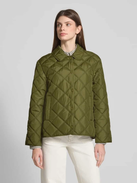 Zdjęcie produktu Kurtka pikowana o kroju regular fit z wykładanym kołnierzem model ‘Quilted’ Gant Jasnozielony