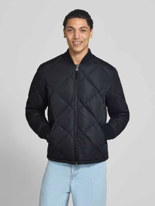 Zdjęcie produktu kurtka pikowana o kroju regular fit ze stójką Superdry Granatowy