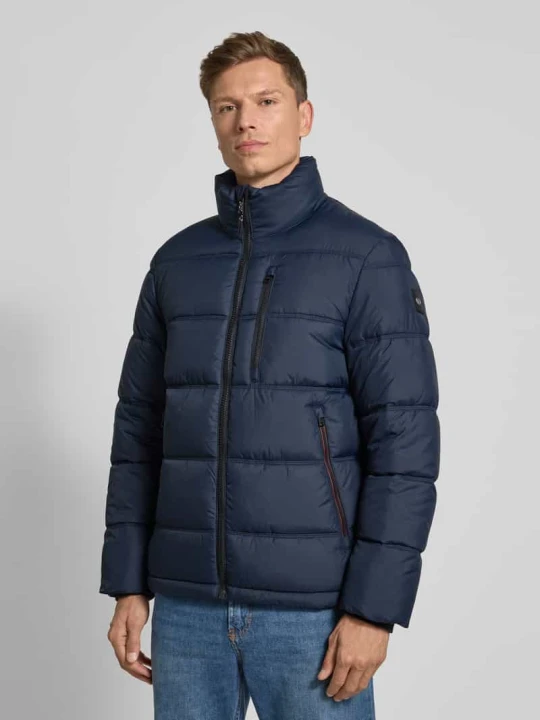 Zdjęcie produktu Kurtka pikowana o kroju regular fit ze stójką Tom Tailor Granatowy