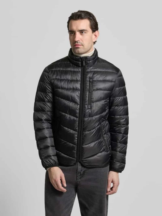 Zdjęcie produktu Kurtka pikowana o kroju regular fit ze stójką Tom Tailor Czarny