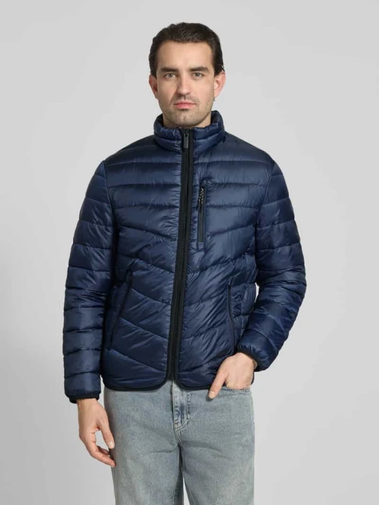 Zdjęcie produktu Kurtka pikowana o kroju regular fit ze stójką Tom Tailor Granatowy