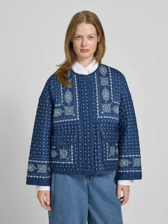 Zdjęcie produktu Kurtka pikowana o kroju relaxed fit z czystej bawełny model ‘JADER’ Weekend Max Mara Granatowy