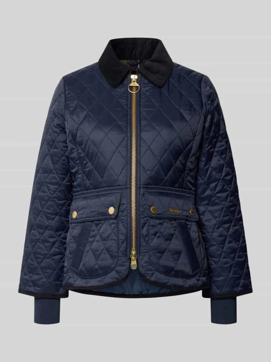 Zdjęcie produktu kurtka pikowana o kroju slim fit z wyhaftowanym logo Barbour Granatowy