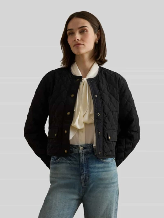 Zdjęcie produktu Kurtka pikowana o krótkim kroju z kieszeniami z patką model 'CENWAY' Lauren Ralph Lauren Czarny
