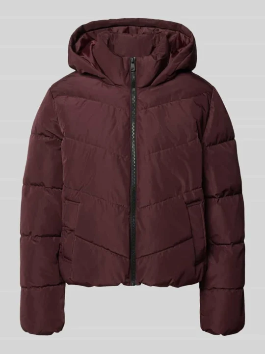 Zdjęcie produktu kurtka pikowana w kroju regular fit z kapturem model 'CLAIR' Only Bordowy