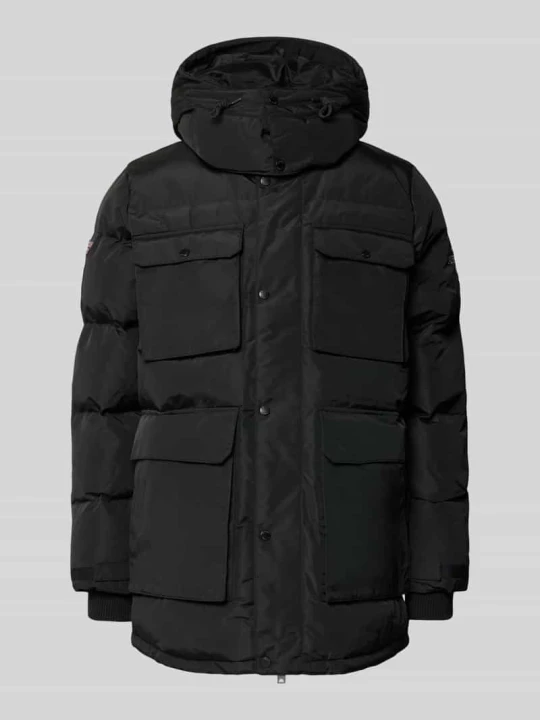 Zdjęcie produktu kurtka pikowana w kroju regular fit z kapturem model 'Everest Expedition' Superdry Czarny