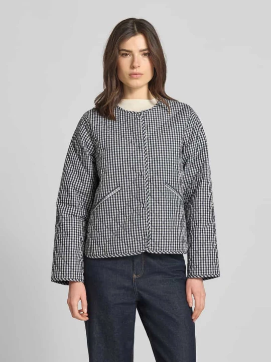 Zdjęcie produktu Kurtka pikowana w kroju regular fit z nadrukiem allover model 'CASHEL' Barbour Granatowy
