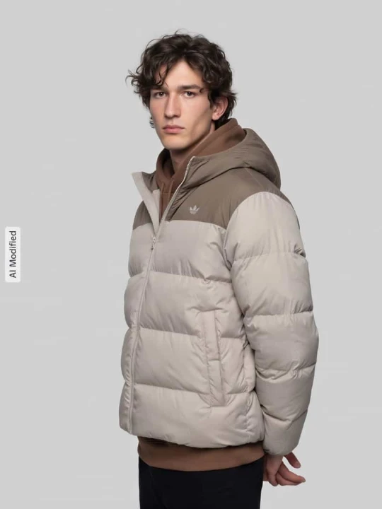 Zdjęcie produktu Kurtka pikowana z kapturem adidas Originals Piaskowy