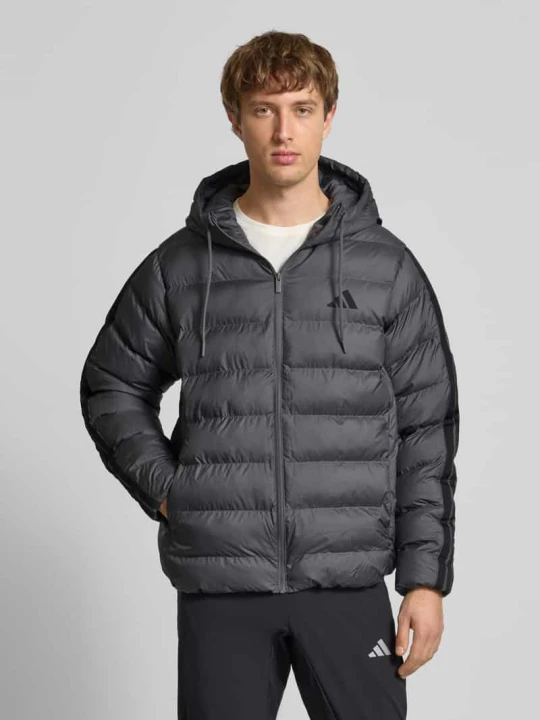 Zdjęcie produktu Kurtka pikowana z kapturem Adidas Średnioszary