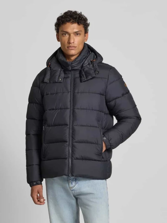 Zdjęcie produktu Kurtka pikowana z odpinanym kapturem model ‘BORIS’ Save The Duck Antracytowy