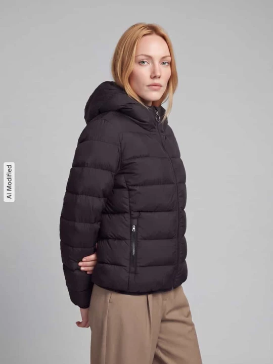 Zdjęcie produktu Kurtka pikowana z kapturem model 'Fandine-3' Hugo Czarny