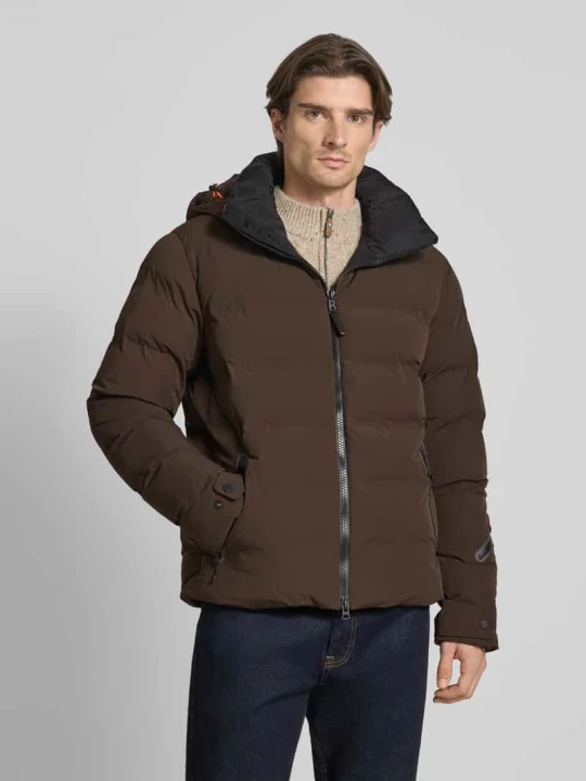 Zdjęcie produktu kurtka w stylu puffer z kapturem model 'LUKA' FIRE + ICE Ciemnobrązowy