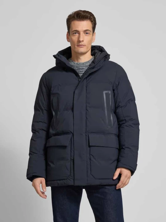 Zdjęcie produktu Kurtka pikowana z kapturem model ‘QUINLAN’ Save The Duck Granatowy