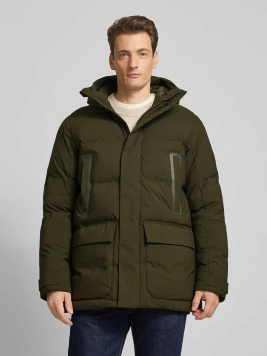 Zdjęcie produktu Kurtka pikowana z kapturem model ‘QUINLAN’ Save The Duck Oliwkowy
