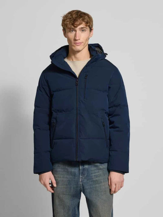 Zdjęcie produktu Kurtka pikowana z kieszeniami zapinanymi na zamek błyskawiczny model ‘OWEN’ Jack&Jones Ciemnoniebieski