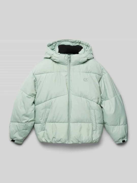 Zdjęcie produktu Kurtka pikowana z naszywką z logo Calvin Klein Jeans Zielony melanż