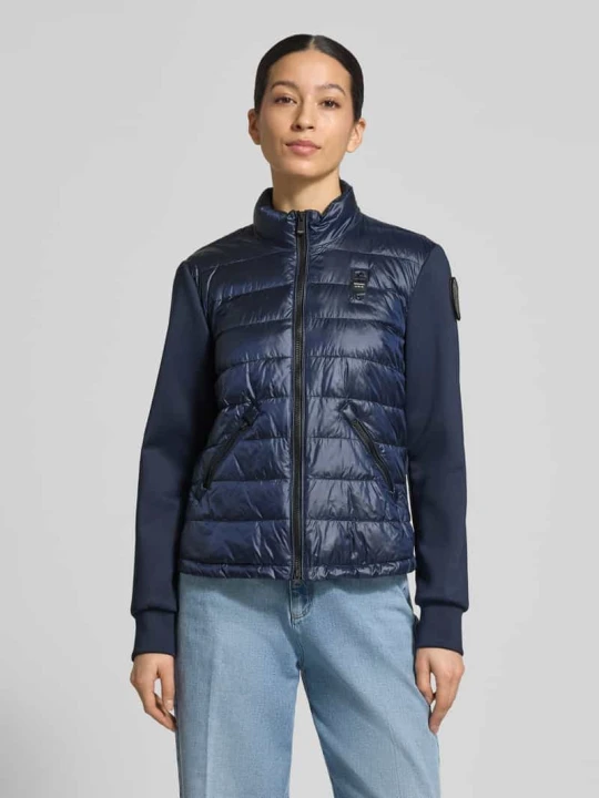 Zdjęcie produktu kurtka pikowana z naszywkami z logo model 'HASKEL' Blauer Usa Granatowy