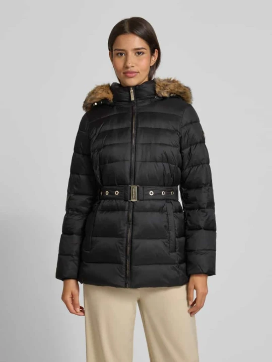 Zdjęcie produktu Kurtka pikowana z obszyciem ze sztucznego futra model ‘Trimmed’ Michael Kors Czarny