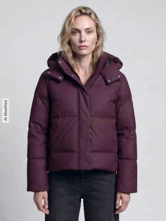 Zdjęcie produktu Kurtka pikowana z odpinanym kapturem Vero Moda Ciemnoczerwony
