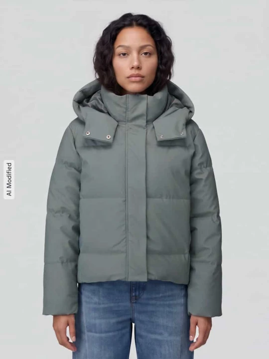 Zdjęcie produktu Kurtka pikowana z odpinanym kapturem Vero Moda Trzcinowy