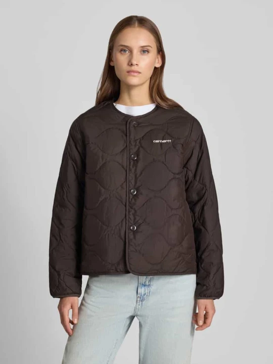 Zdjęcie produktu Kurtka pikowana z wyhaftowanym logo model 'Skye' Carhartt WIP Czekoladowy