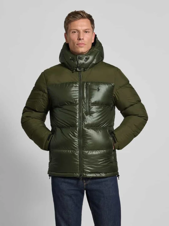 Zdjęcie produktu kurtka pikowana z wyhaftowanym logo Polo Ralph Lauren Oliwkowy