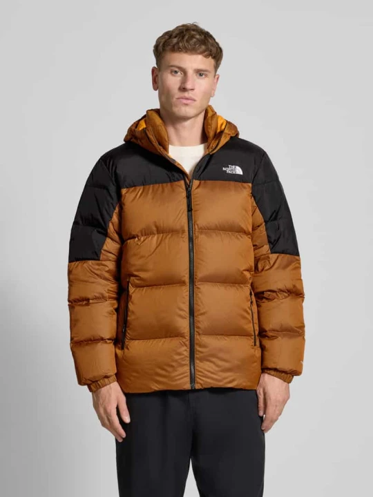 Zdjęcie produktu Kurtka puchowa z wyhaftowanym logo The North Face Pomarańczowy