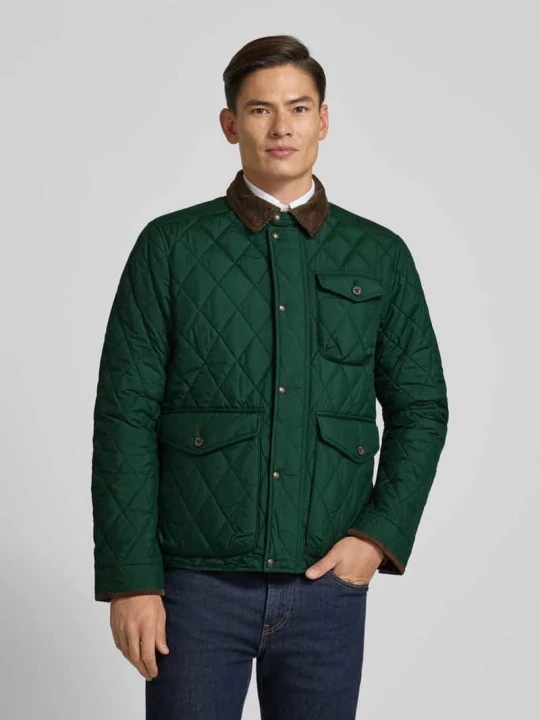 Zdjęcie produktu Kurtka pikowana z wykładanym kołnierzem model ‘BEATON’ Polo Ralph Lauren Zielony