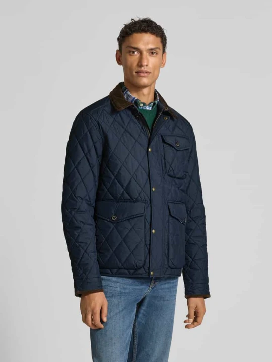 Zdjęcie produktu Kurtka pikowana z wykładanym kołnierzem model ‘BEATON’ Polo Ralph Lauren Granatowy