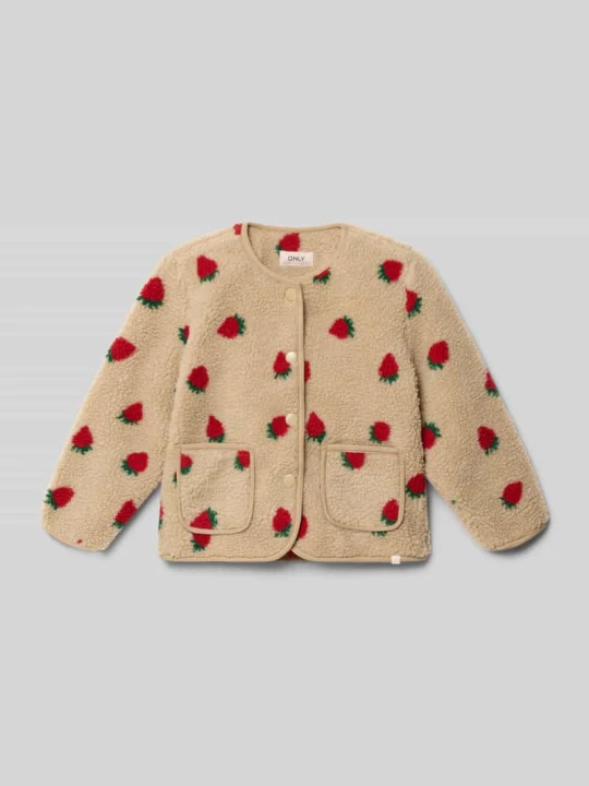 Zdjęcie produktu Kurtka polarowa teddy w kroju regular fit z nadrukiem allover model 'GHOKY' Only Piaskowy