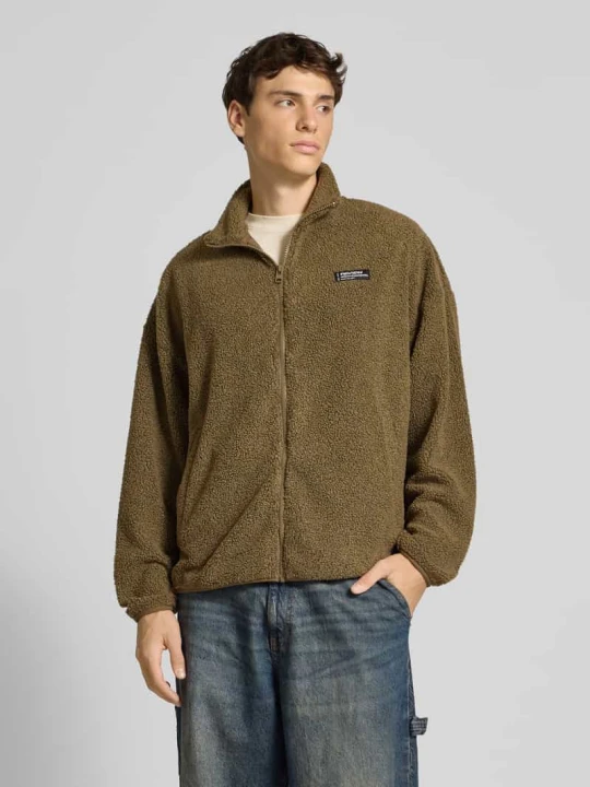 Zdjęcie produktu Kurtka polarowa ze stójką i detalem z logo REVIEW Khaki