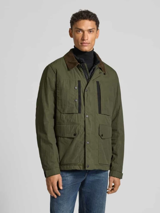 Zdjęcie produktu parka o kroju regular fit z wykładanym kołnierzem z sztruksu Camel Active Oliwkowy