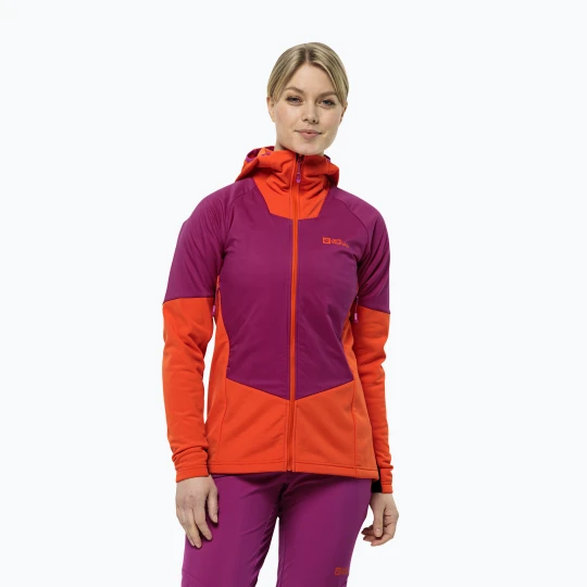 Zdjęcie produktu Kurtka przeciwdeszczowa damska Jack Wolfskin Alpspitze Ins Hybrid new magenta Pomarańczowy