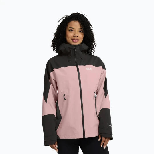Zdjęcie produktu Kurtka przeciwdeszczowa damska Jack Wolfskin Rockpaw 3L rosegarden Różowy