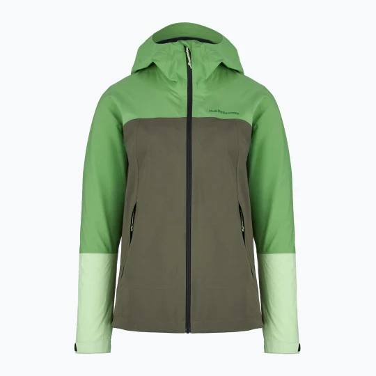 Zdjęcie produktu Kurtka przeciwdeszczowa damska Peak Performance Trail Hipe Shell Jacket peppermint / pine needle / vivid Zielony