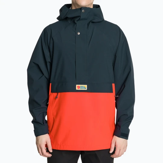 Zdjęcie produktu Kurtka przeciwdeszczowa męska Fjällräven Vardag Hydratic Anorak dark navy / flame orange Granatowy