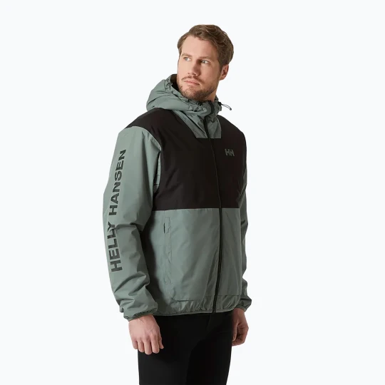 Zdjęcie produktu Kurtka przeciwdeszczowa męska Helly Hansen Ervik Ins Rain grey cactus Zielony