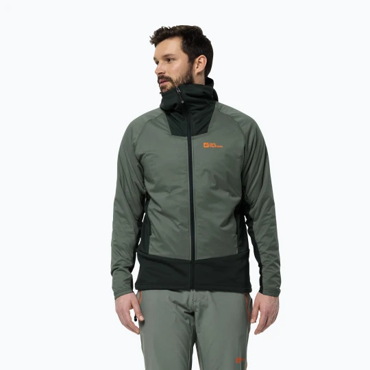 Zdjęcie produktu Kurtka przeciwdeszczowa męska Jack Wolfskin Alpspitze Ins Hybrid hedge green