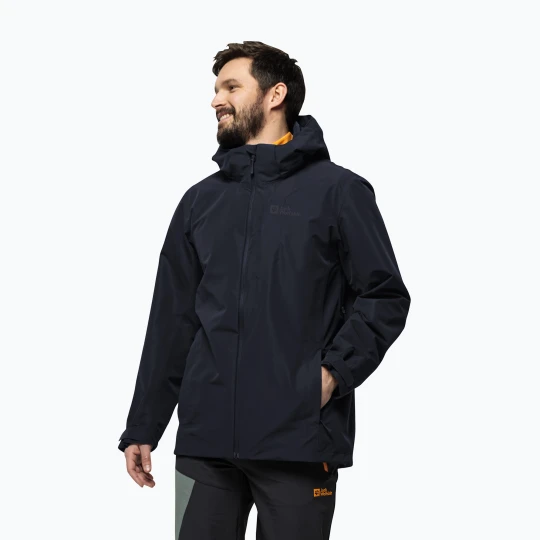 Zdjęcie produktu Kurtka przeciwdeszczowa męska Jack Wolfskin Fernblick 2L night blue Granatowy