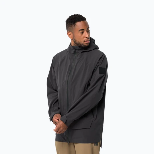 Zdjęcie produktu Kurtka przeciwdeszczowa męska Jack Wolfskin Goldgewann Parka phantom Czarny