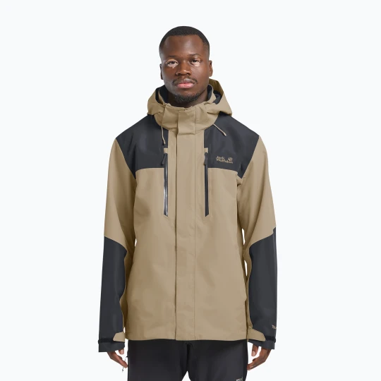 Zdjęcie produktu Kurtka przeciwdeszczowa męska Jack Wolfskin Jasper 2L hazel wood Beżowy