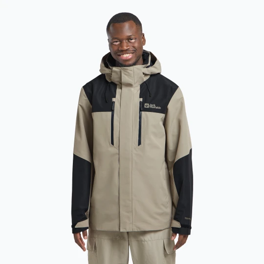 Zdjęcie produktu Kurtka przeciwdeszczowa męska Jack Wolfskin Jasper 2L stone Beżowy