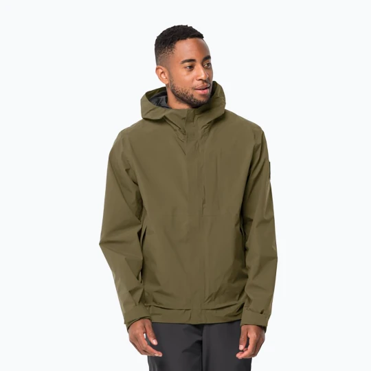 Zdjęcie produktu Kurtka przeciwdeszczowa męska Jack Wolfskin Mainkai grey olive Brązowy