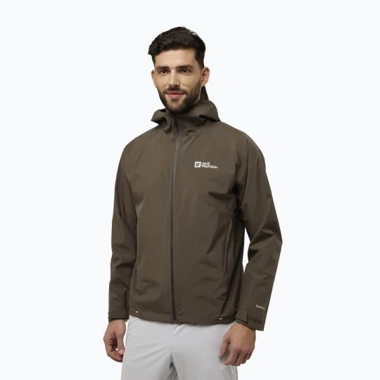 Zdjęcie produktu Kurtka przeciwdeszczowa męska Jack Wolfskin Prelight 2L Ins cold coffee Brązowy