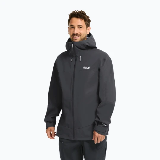 Zdjęcie produktu Kurtka przeciwdeszczowa męska Jack Wolfskin Rockpaw 3L phantom Czarny