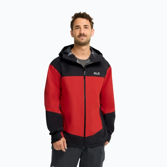 Zdjęcie produktu Kurtka przeciwdeszczowa męska Jack Wolfskin Rockpaw 3L siren red