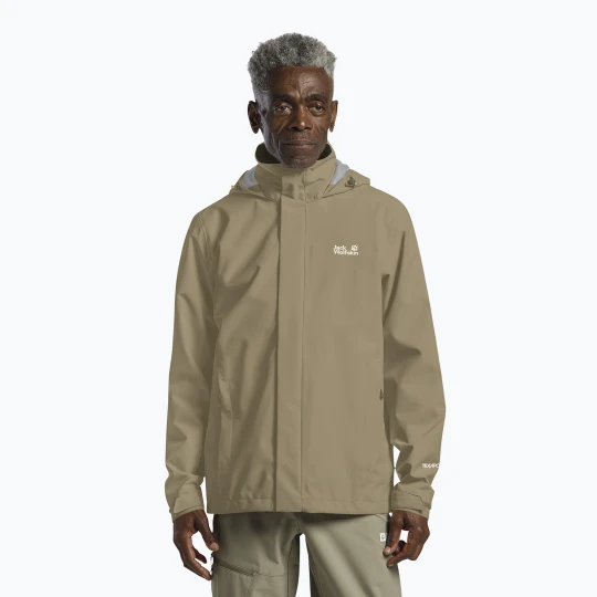 Zdjęcie produktu Kurtka przeciwdeszczowa męska Jack Wolfskin Trailtime 2L hazel wood Beżowy