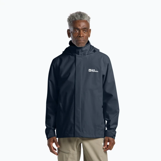 Zdjęcie produktu Kurtka przeciwdeszczowa męska Jack Wolfskin Trailtime 2L midnight sky Granatowy
